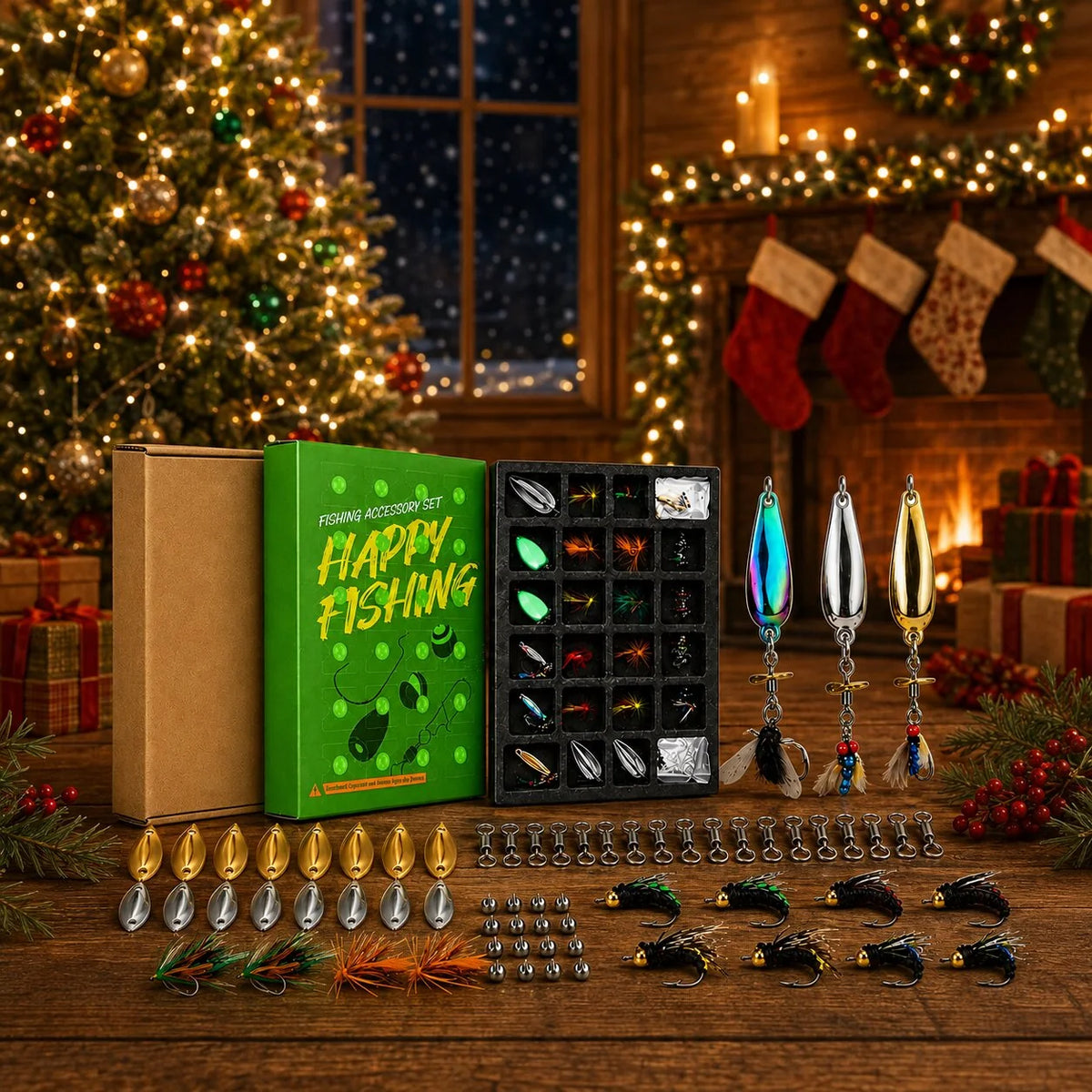 Lovia | Vissers Adventskalender 2026 – 24 Kunstaas en Visaccessoires Verrassingen