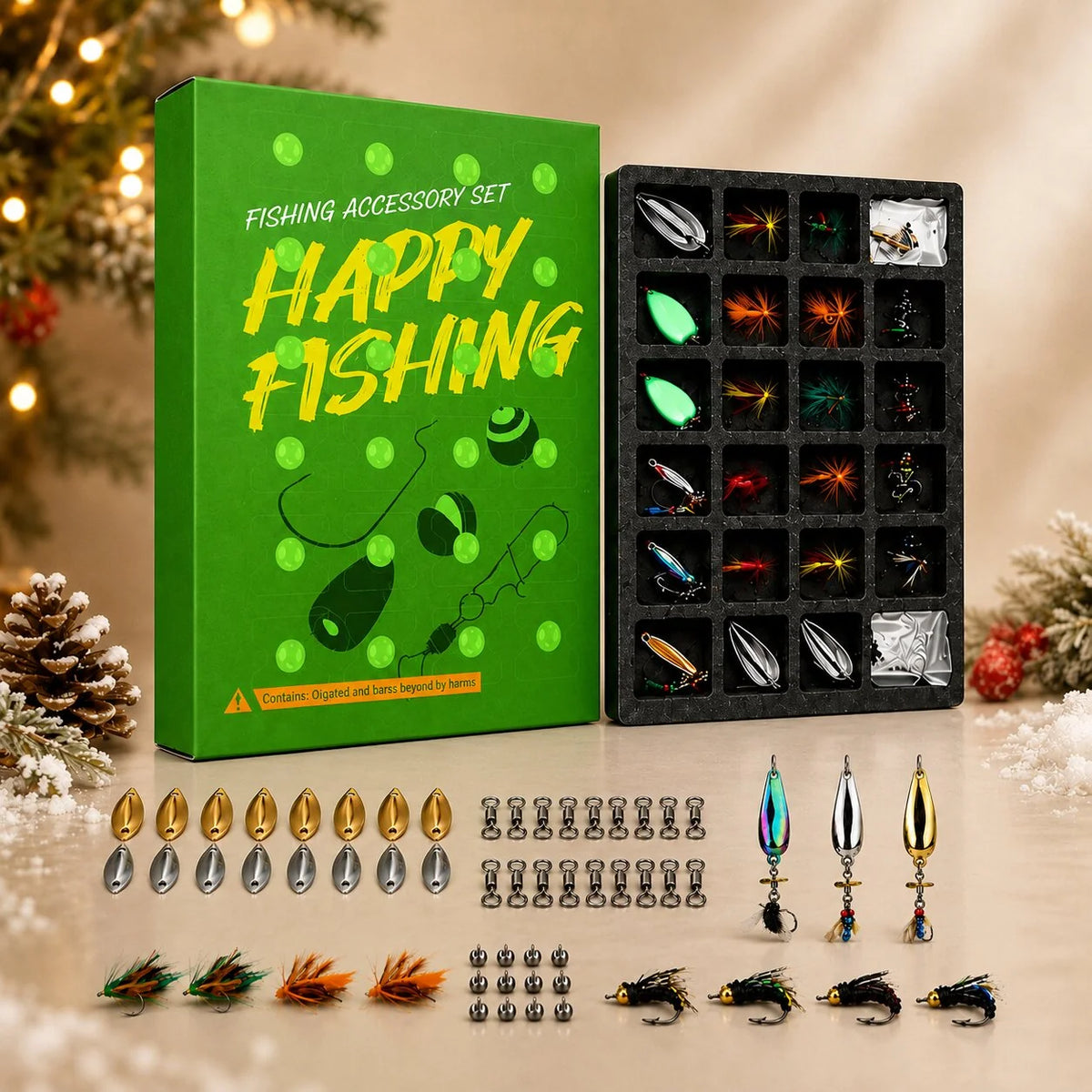 Lovia | Vissers Adventskalender 2026 – 24 Kunstaas en Visaccessoires Verrassingen