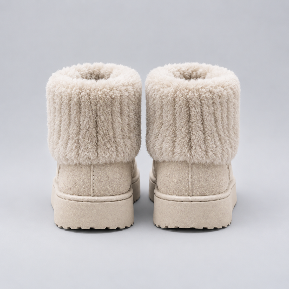 Luna | Dames Enkelboots Warm Gevoerd – Pluche Rand en Lichte Dikke Zool