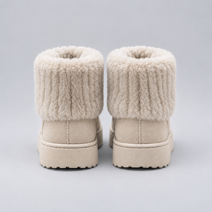 Luna | Dames Enkelboots Warm Gevoerd – Pluche Rand en Lichte Dikke Zool
