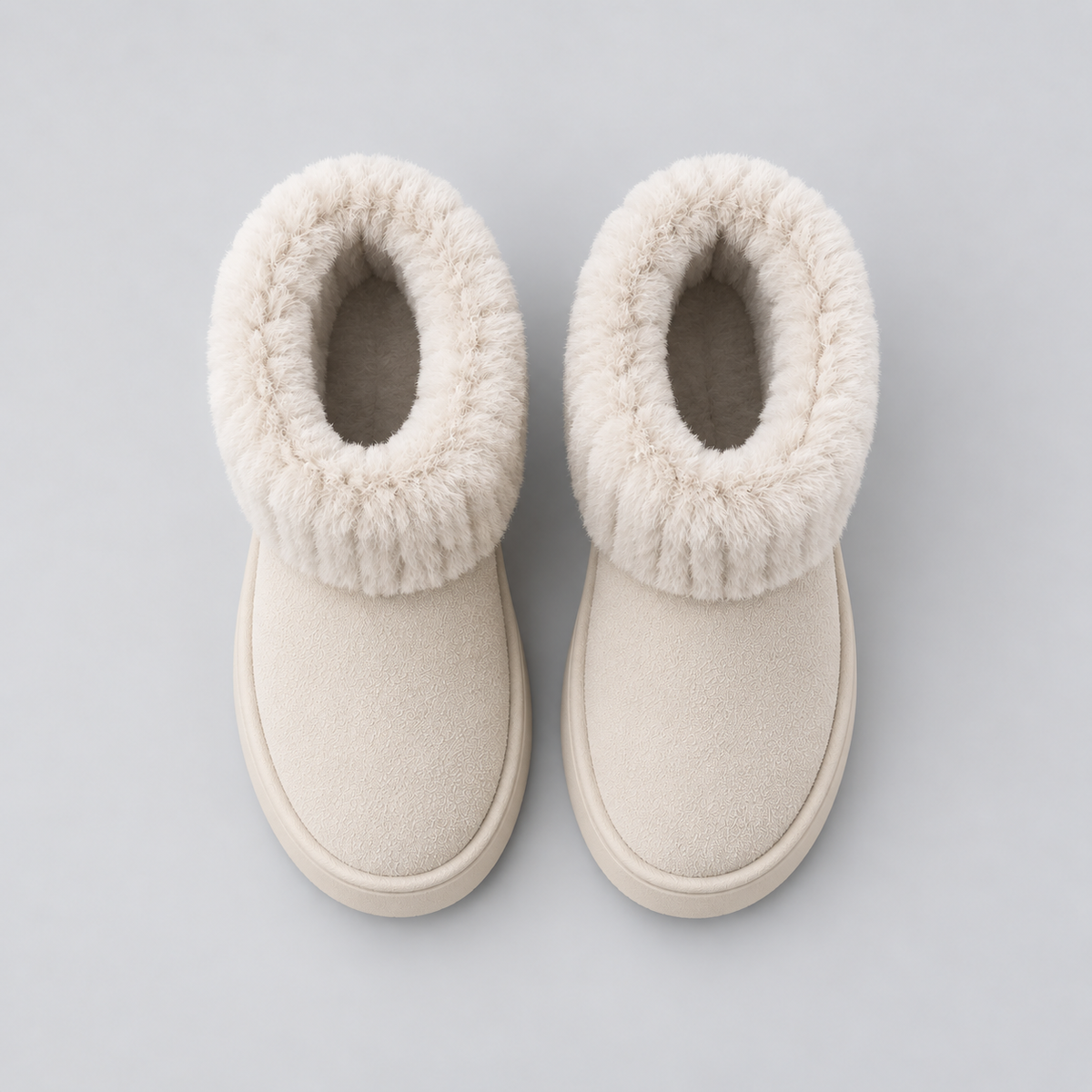 Luna | Dames Enkelboots Warm Gevoerd – Pluche Rand en Lichte Dikke Zool