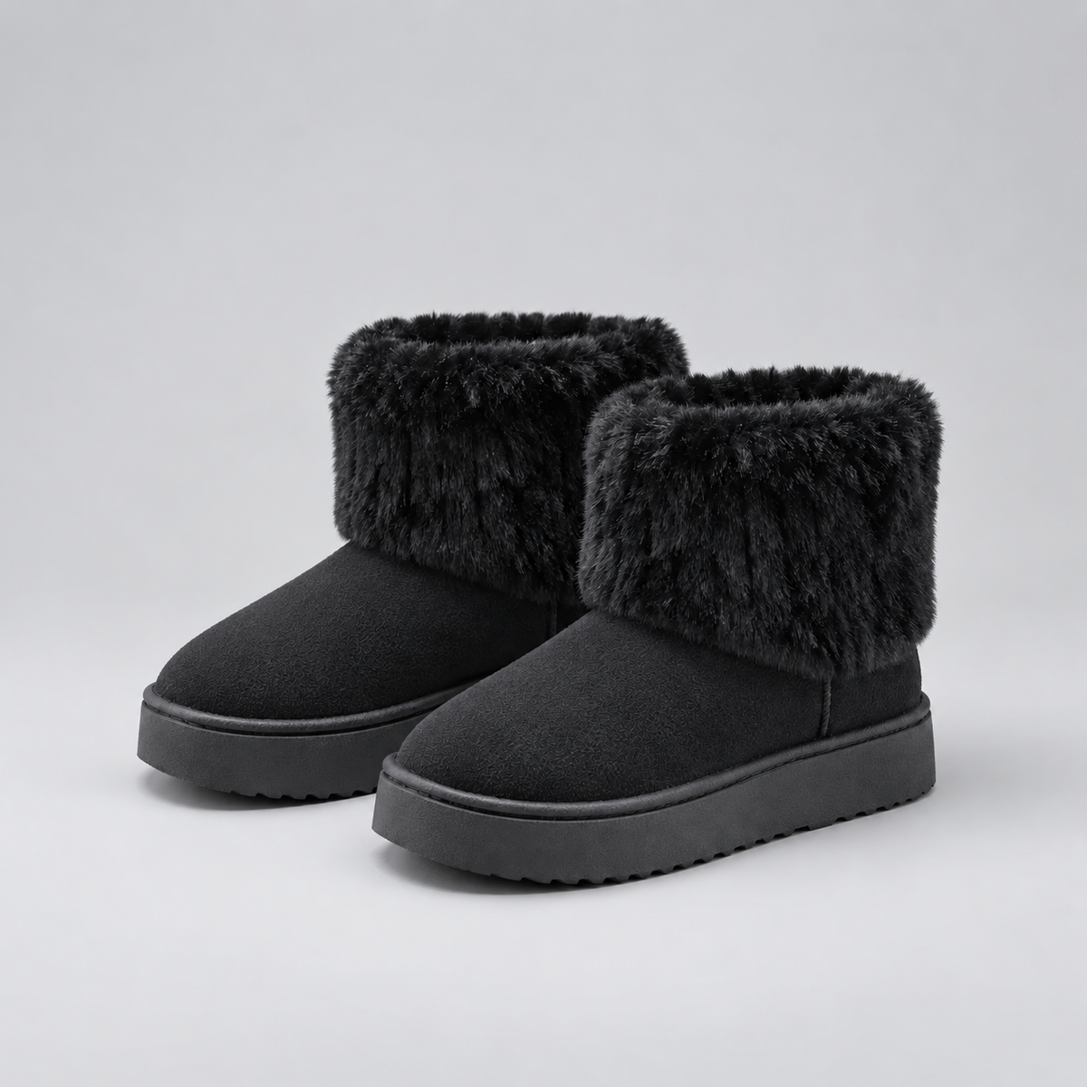 Luna | Dames Enkelboots Warm Gevoerd – Pluche Rand en Lichte Dikke Zool