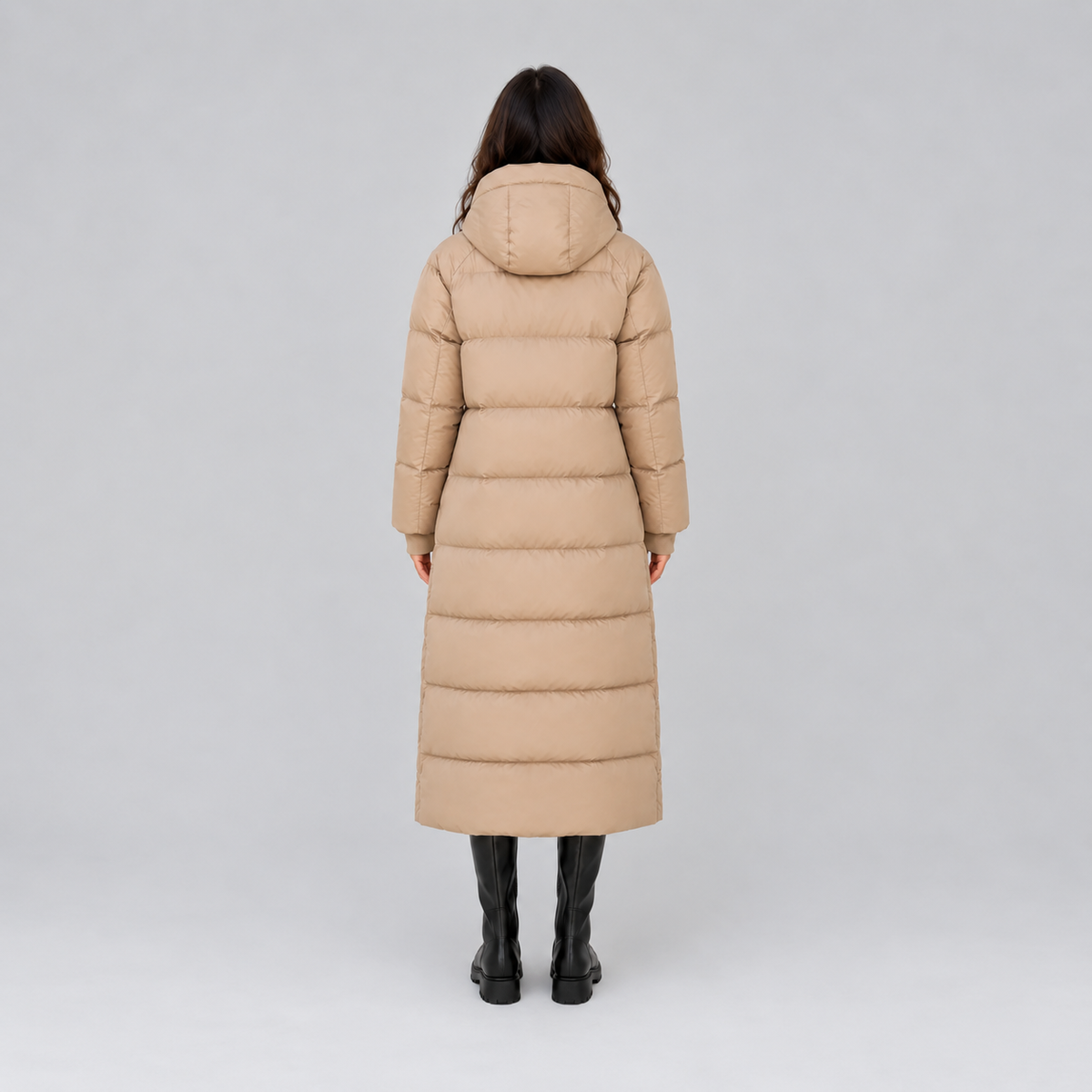 Manon | Dames Pufferjas Lang – Warme Capuchon en Hoge Kraag