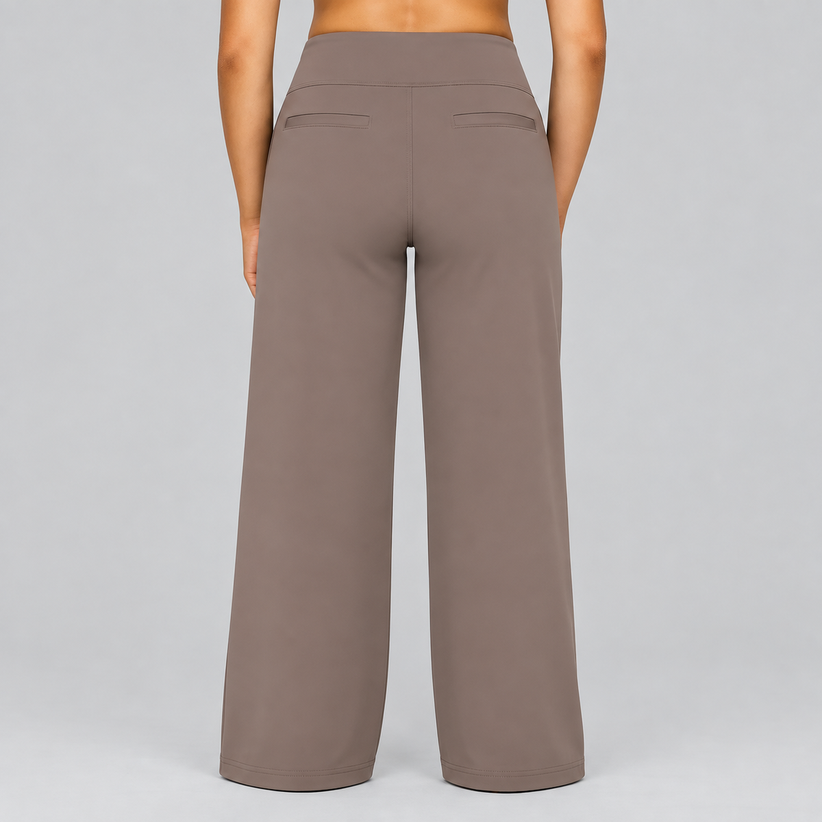 Marit | Dames Pantalon High Waist – Rechte Pijpen en Fijn Ruitpatroon