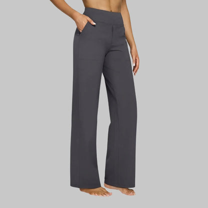 Marit | Dames Pantalon High Waist – Rechte Pijpen en Fijn Ruitpatroon