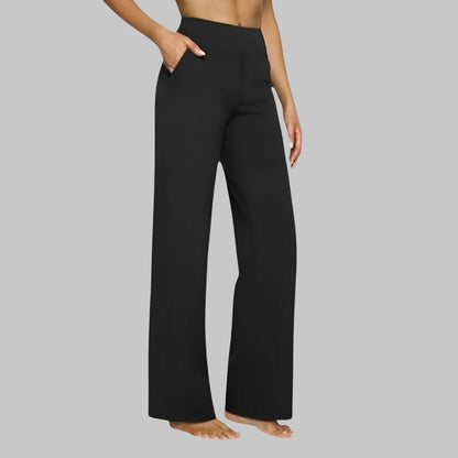 Marit | Dames Pantalon High Waist – Rechte Pijpen en Fijn Ruitpatroon