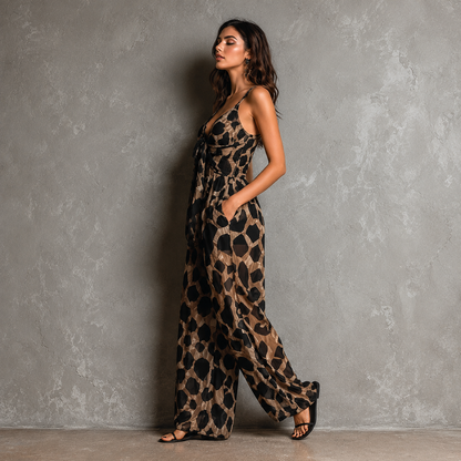 Maud – Jumpsuit Met Halternek en Print