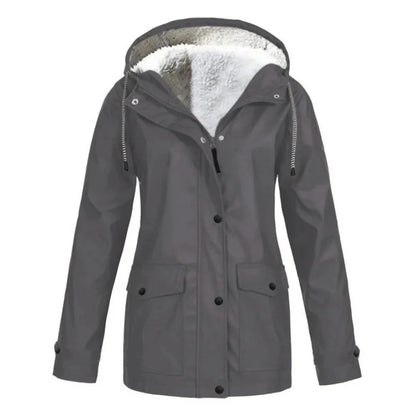 Mila | Dames Regenjas Windwerend – Warme Voering en Verstelbare Capuchon