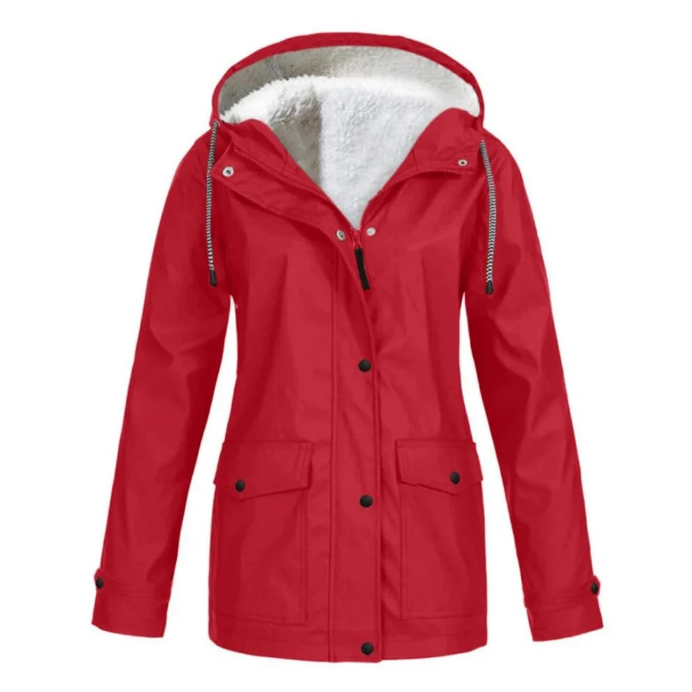 Mila | Dames Regenjas Windwerend – Warme Voering en Verstelbare Capuchon