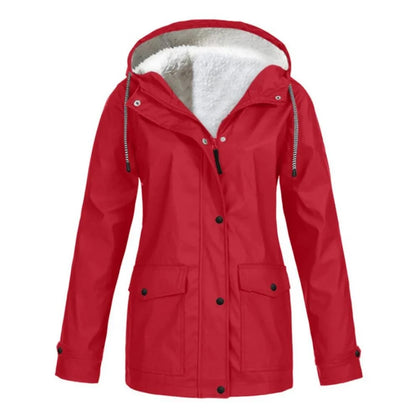 Mila | Dames Regenjas Windwerend – Warme Voering en Verstelbare Capuchon