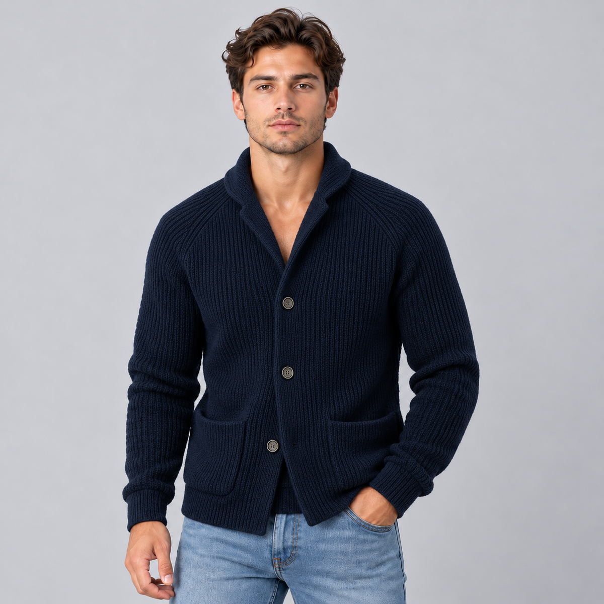 Niels | Heren Vest met Knoopsluiting – Warm & Comfortabel met Omgeslagen Kraag en Opgezette Zakken