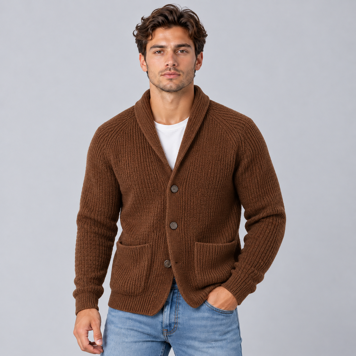 Niels | Heren Vest met Knoopsluiting – Warm & Comfortabel met Omgeslagen Kraag en Opgezette Zakken