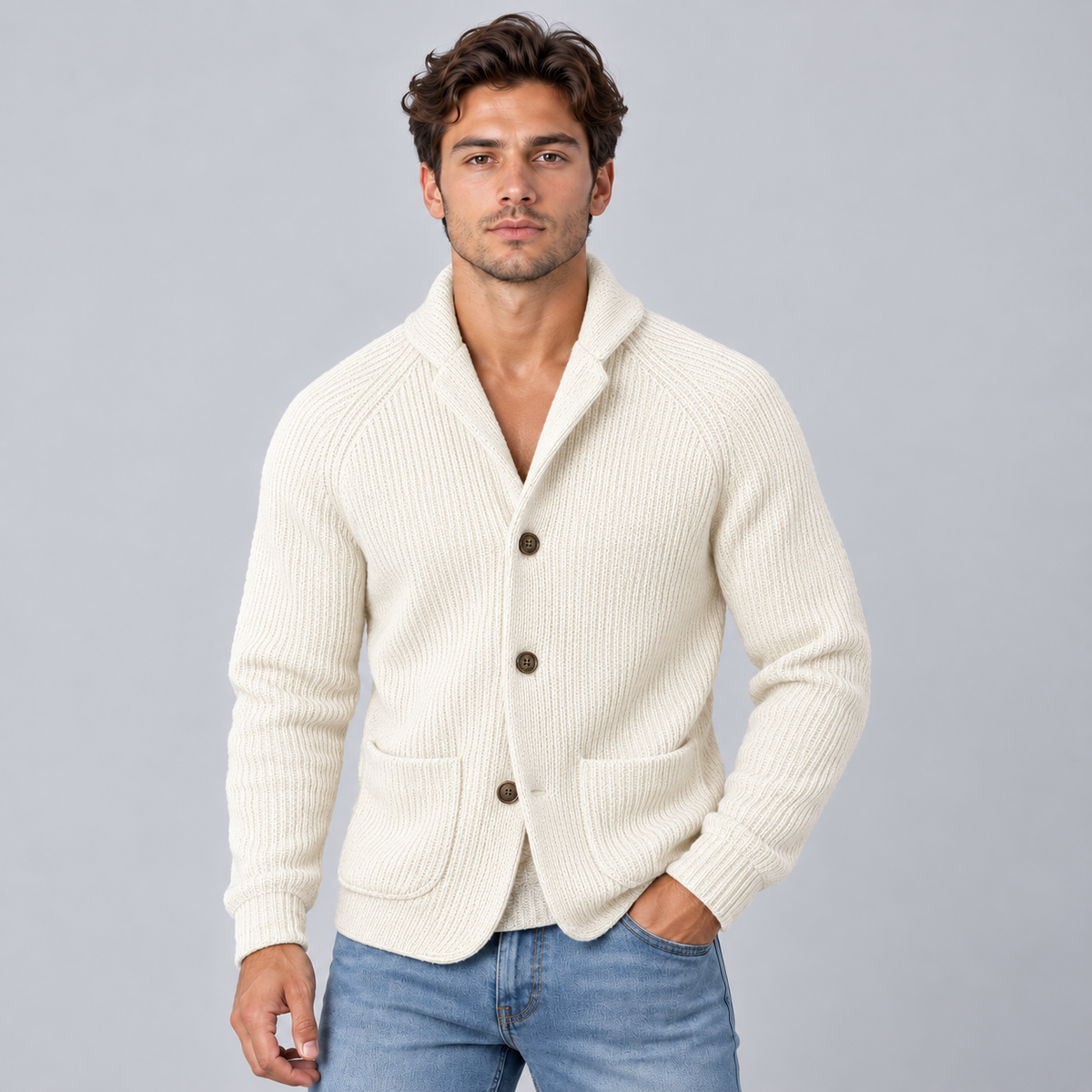 Niels | Heren Vest met Knoopsluiting – Warm & Comfortabel met Omgeslagen Kraag en Opgezette Zakken