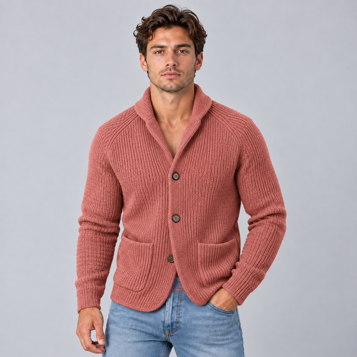 Niels | Heren Vest met Knoopsluiting – Warm & Comfortabel met Omgeslagen Kraag en Opgezette Zakken