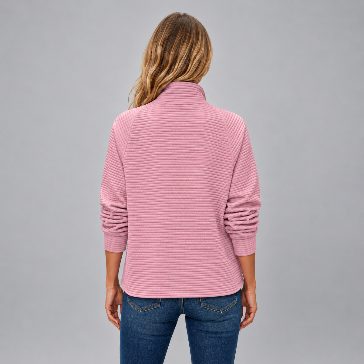 Nienke | Dames Trui Half-Zip Gebreide Stijl – Opstaande Kraag en Warme Structuur