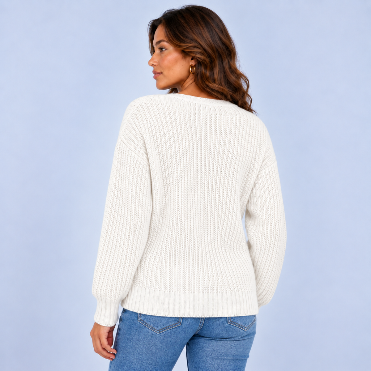 Nienke | Warme Trui met Kabelpatroon – V-Hals en Comfortabele Pasvorm