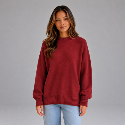 Noor | Dames Oversized Trui Longline – Hoge Hals en Relaxte Pasvorm