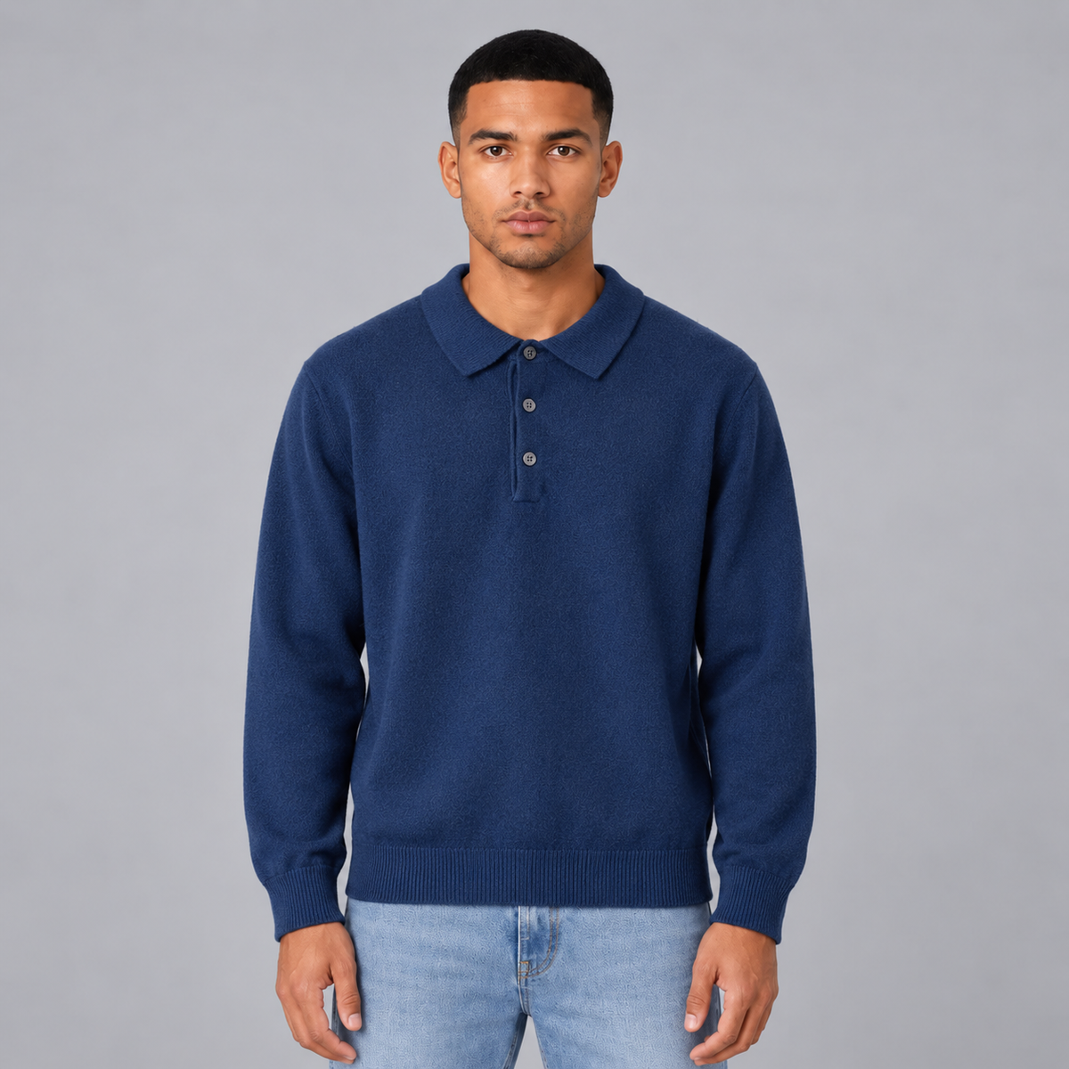 Quinten | Poloshirt met Lange Mouwen – Klassieke Kraag en Korte Knoopplacket