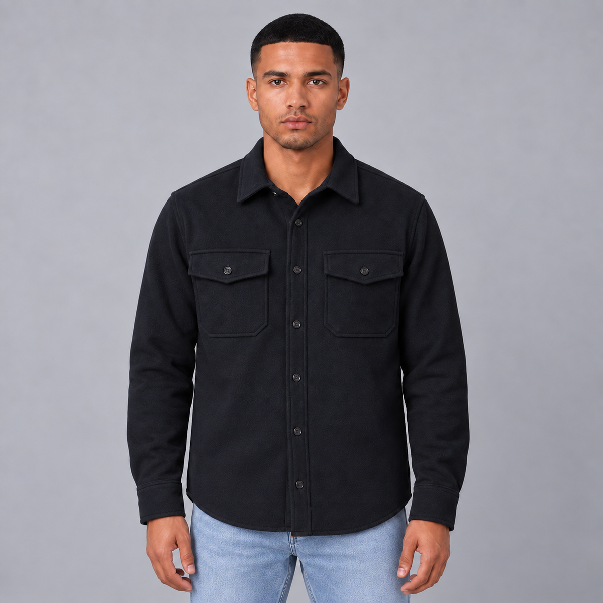 Quinten | Warm en Casual Overshirt – Borstzakken met Klep en Verzorgde Kraag