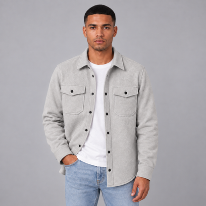 Quinten | Warm en Casual Overshirt – Borstzakken met Klep en Verzorgde Kraag