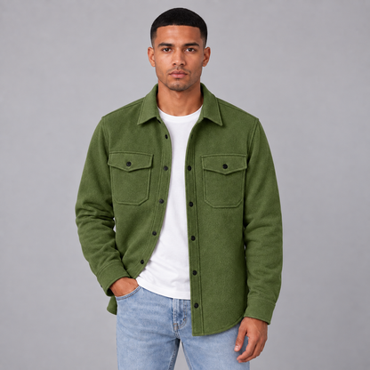 Quinten | Warm en Casual Overshirt – Borstzakken met Klep en Verzorgde Kraag