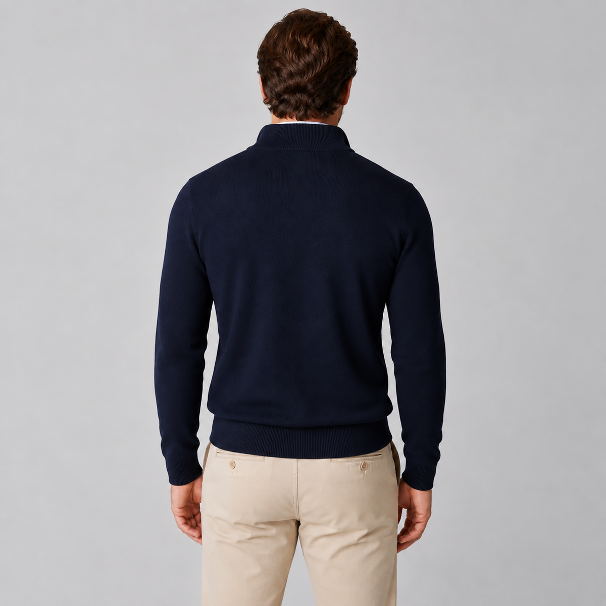 Rick | Heren Quarter-Zip Trui – Stand-Up Kraag en Verzorgde Pasvorm
