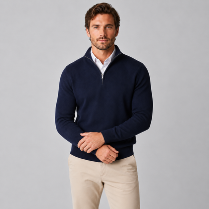 Rick | Heren Quarter-Zip Trui – Stand-Up Kraag en Verzorgde Pasvorm