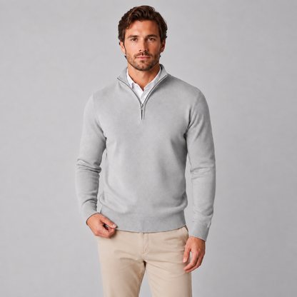 Rick | Heren Quarter-Zip Trui – Stand-Up Kraag en Verzorgde Pasvorm