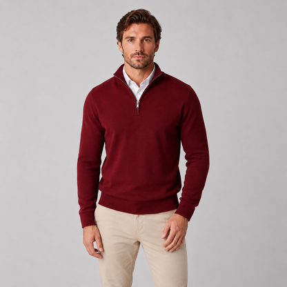 Rick | Heren Quarter-Zip Trui – Stand-Up Kraag en Verzorgde Pasvorm