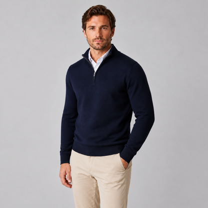 Rick | Heren Quarter-Zip Trui – Stand-Up Kraag en Verzorgde Pasvorm