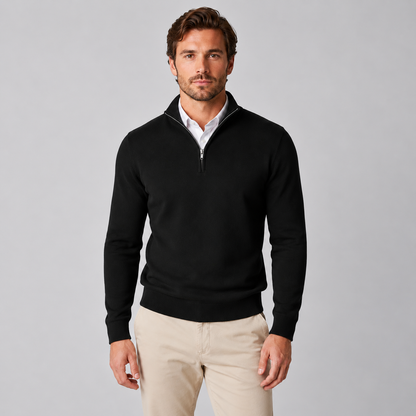 Rick | Heren Quarter-Zip Trui – Stand-Up Kraag en Verzorgde Pasvorm