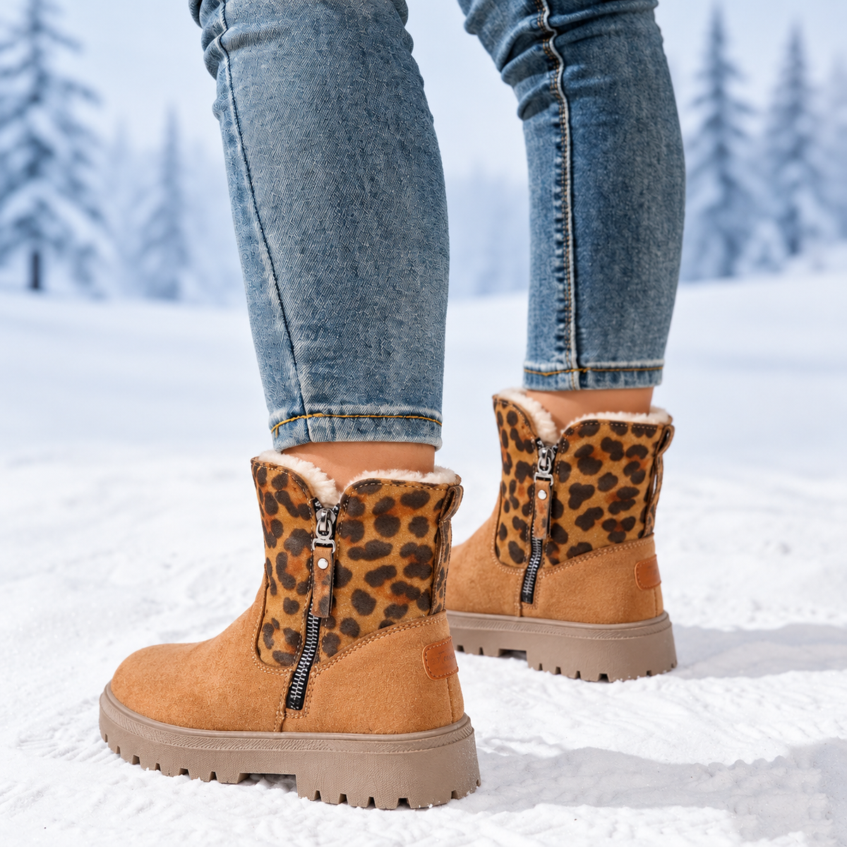 Romy | Dames Winterlaarzen Halfhoog – Veters of Zijrits en Pluche Voering