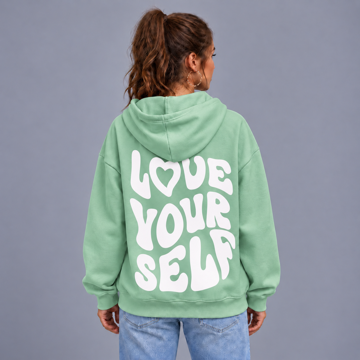 Roos | Warme Oversized Hoodie met Grafische Print – Verstelbare Capuchon
