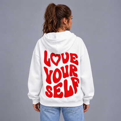 Roos | Warme Oversized Hoodie met Grafische Print – Verstelbare Capuchon
