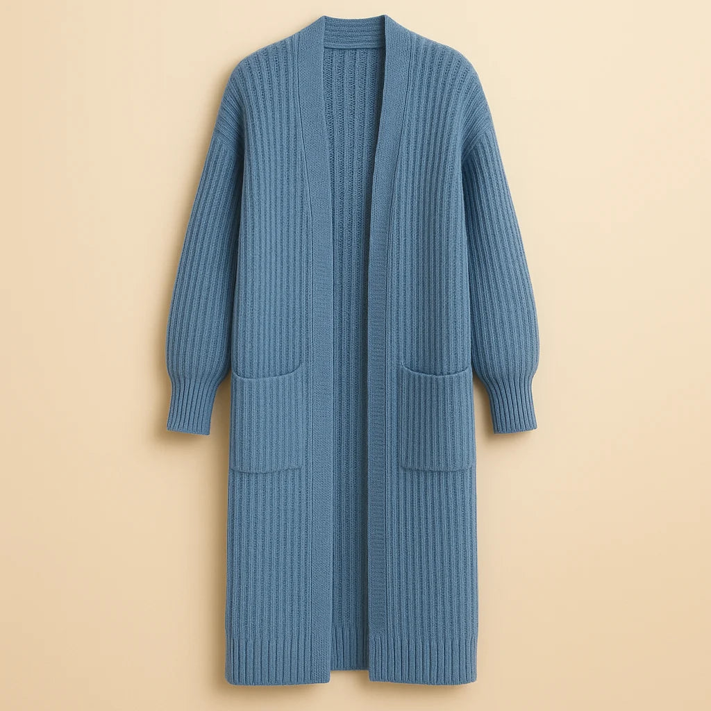 Sanne | Extra Lang Oversized Vest – Open Voorkant en Zachte Structuur