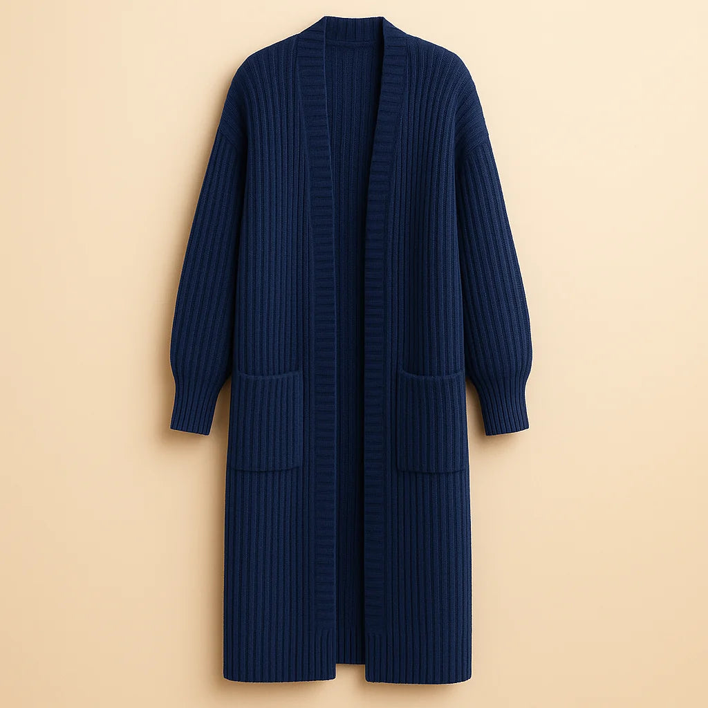 Sanne | Extra Lang Oversized Vest – Open Voorkant en Zachte Structuur