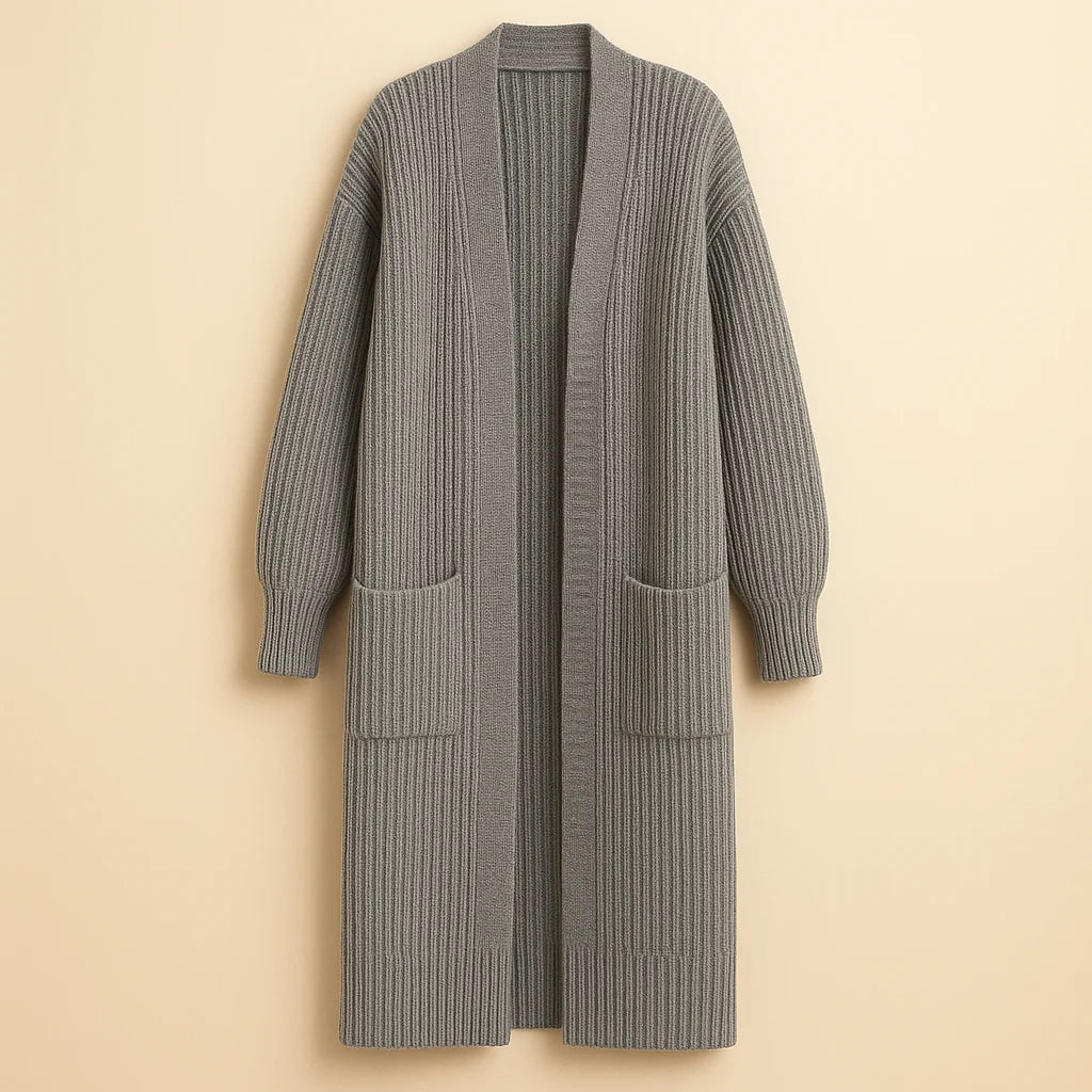 Sanne | Extra Lang Oversized Vest – Open Voorkant en Zachte Structuur