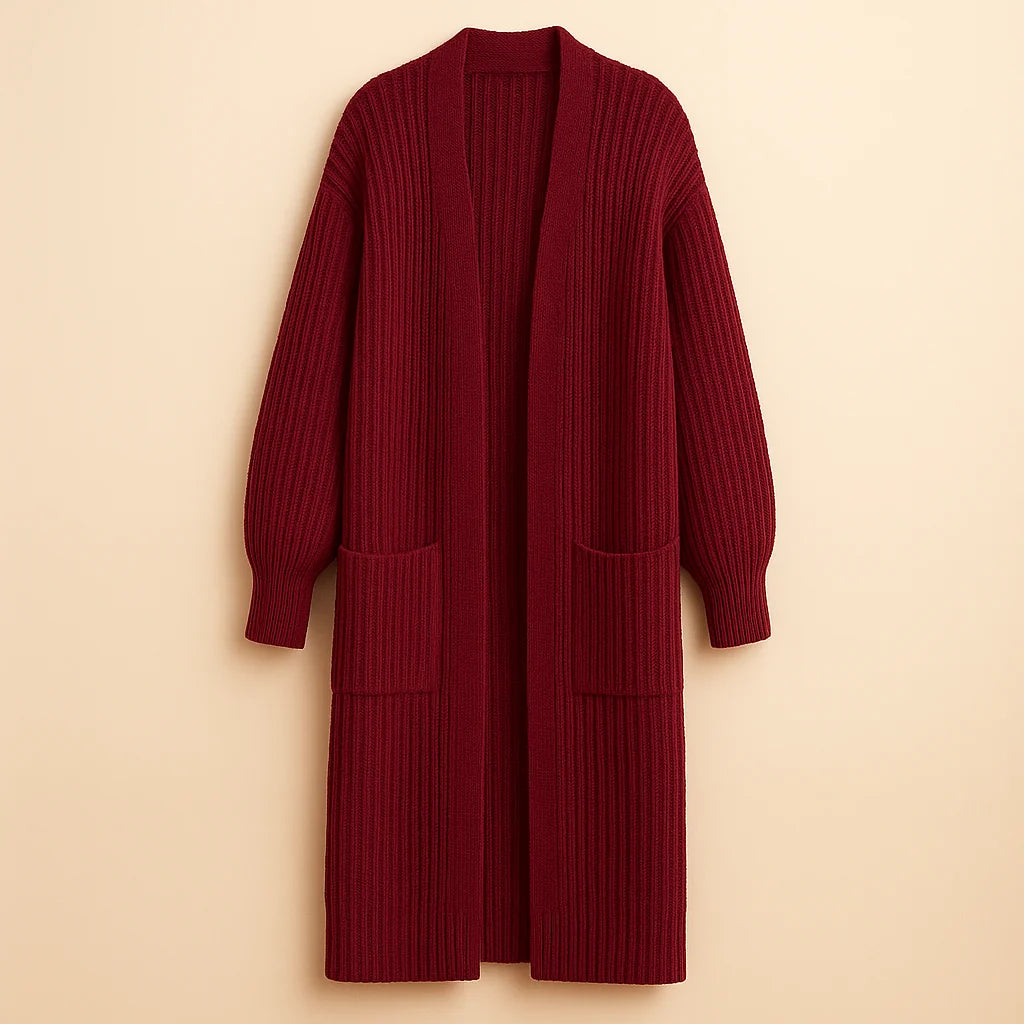 Sanne | Extra Lang Oversized Vest – Open Voorkant en Zachte Structuur