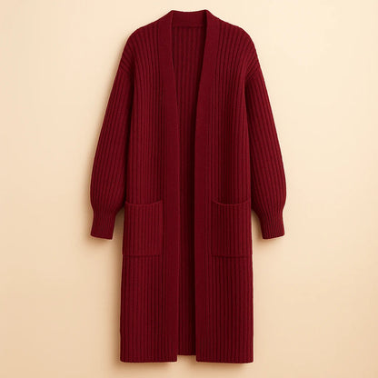 Sanne | Extra Lang Oversized Vest – Open Voorkant en Zachte Structuur