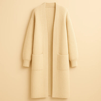 Sanne | Extra Lang Oversized Vest – Open Voorkant en Zachte Structuur