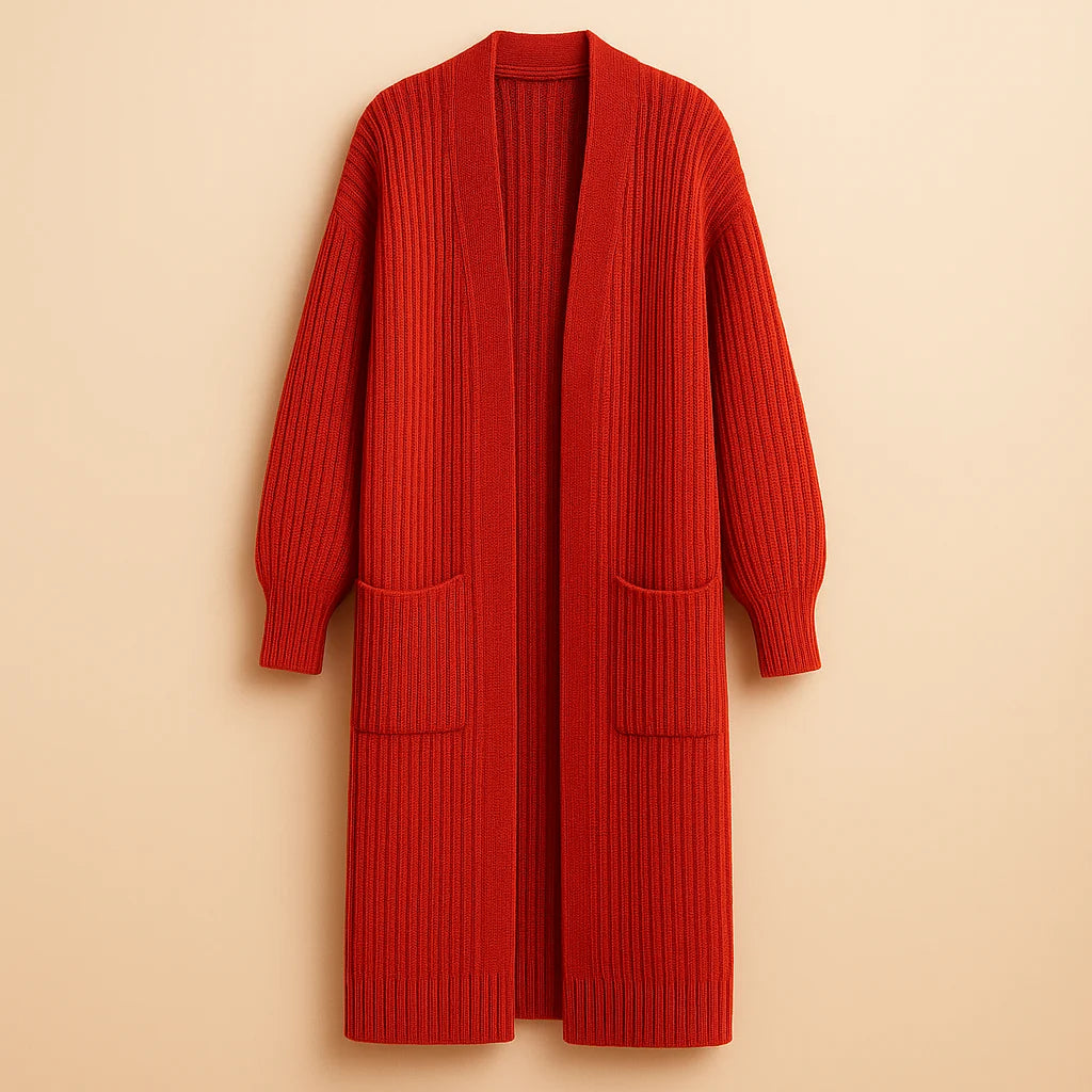 Sanne | Extra Lang Oversized Vest – Open Voorkant en Zachte Structuur
