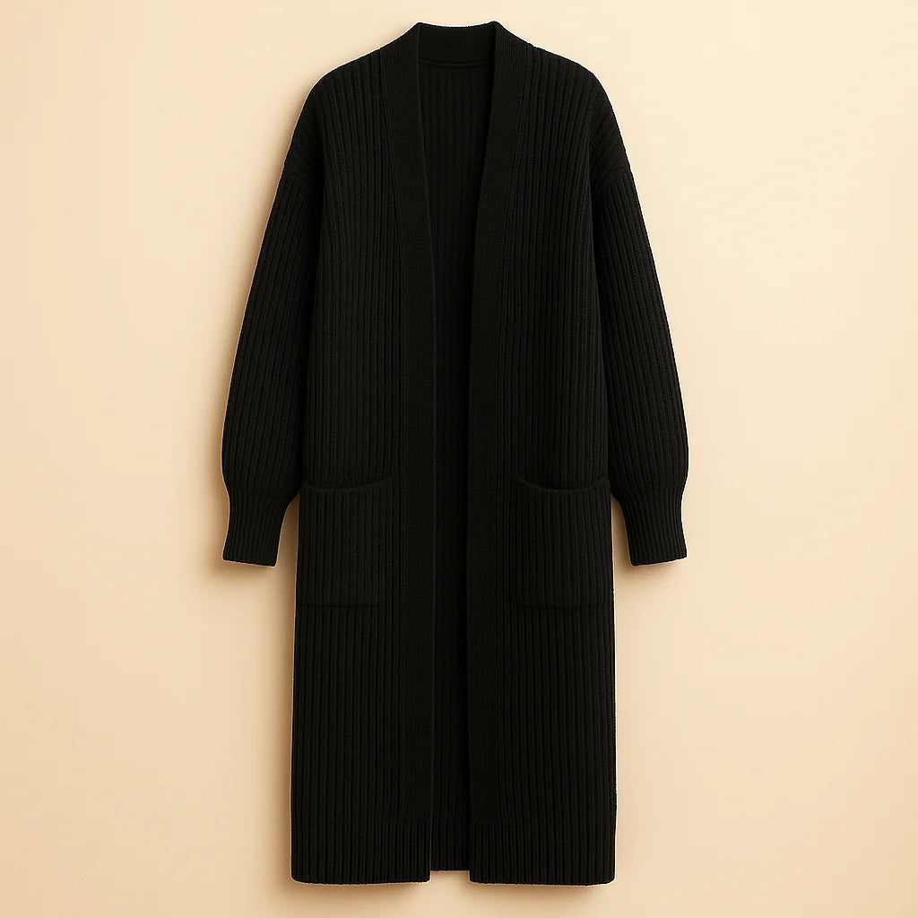 Sanne | Extra Lang Oversized Vest – Open Voorkant en Zachte Structuur