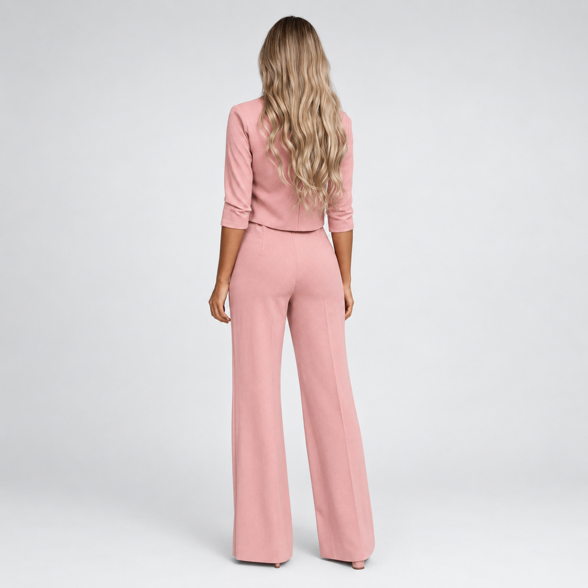 Sara | Dames Co-ord Set Elegant – Crop Top en Wijde Broek met Hoge Taille