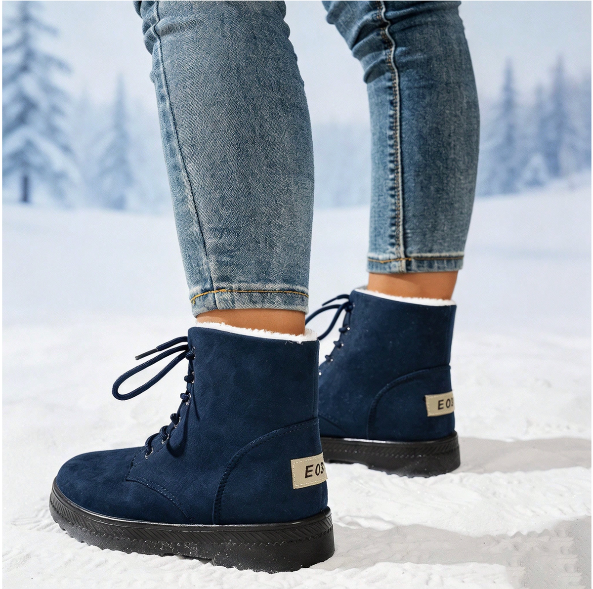 Romy | Dames Winterlaarzen Halfhoog – Veters of Zijrits en Pluche Voering