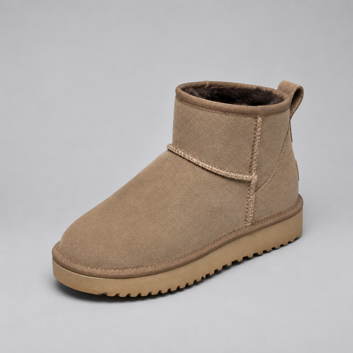 Sofie | Dames Enkelboots Suède-look – Warme Pluche Voering en Instapmodel