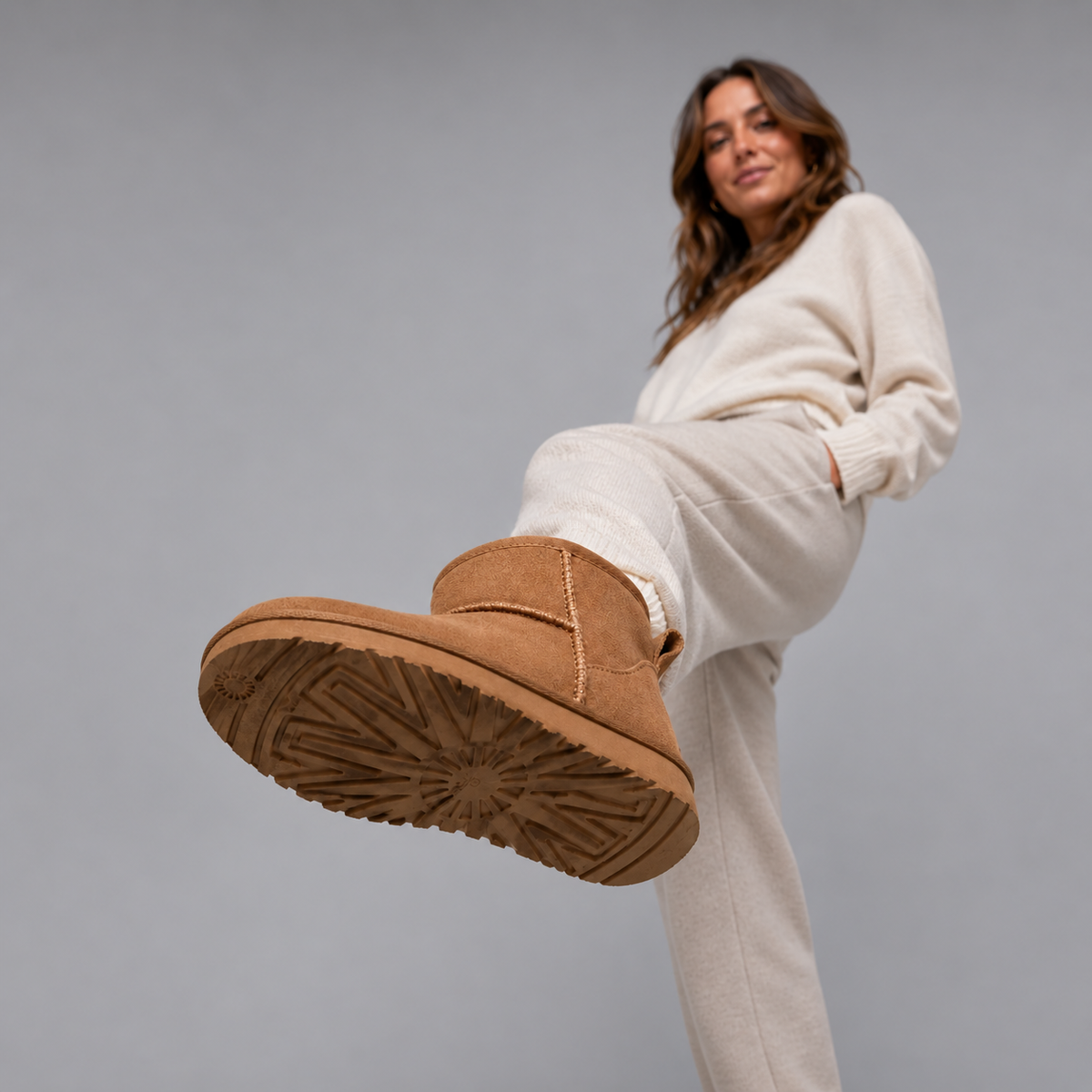 Sofie | Dames Enkelboots Suède-look – Warme Pluche Voering en Instapmodel