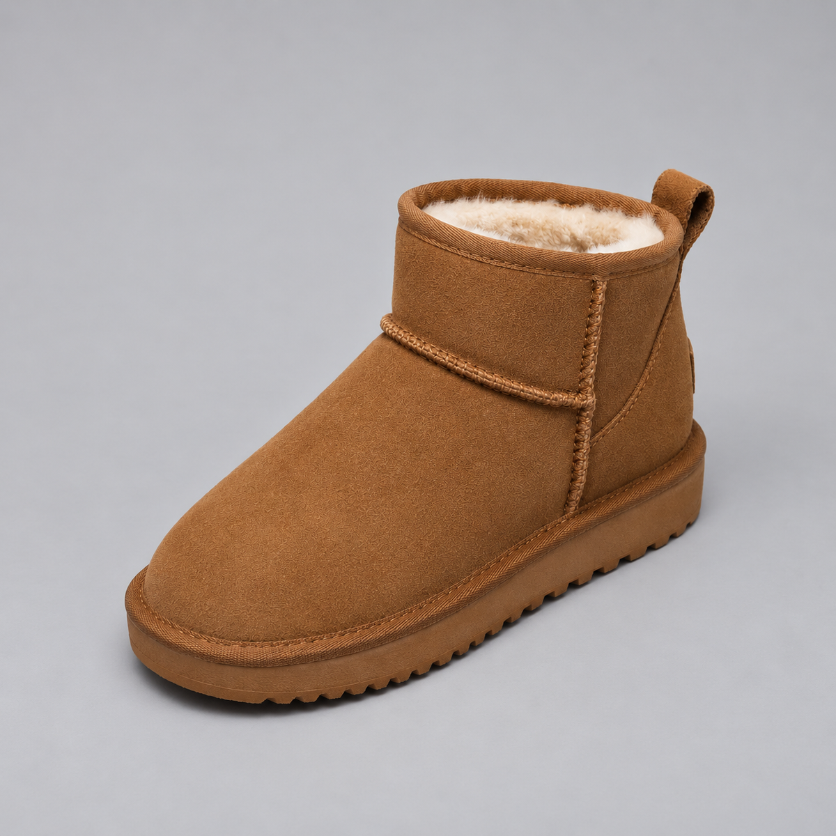 Sofie | Dames Enkelboots Suède-look – Warme Pluche Voering en Instapmodel