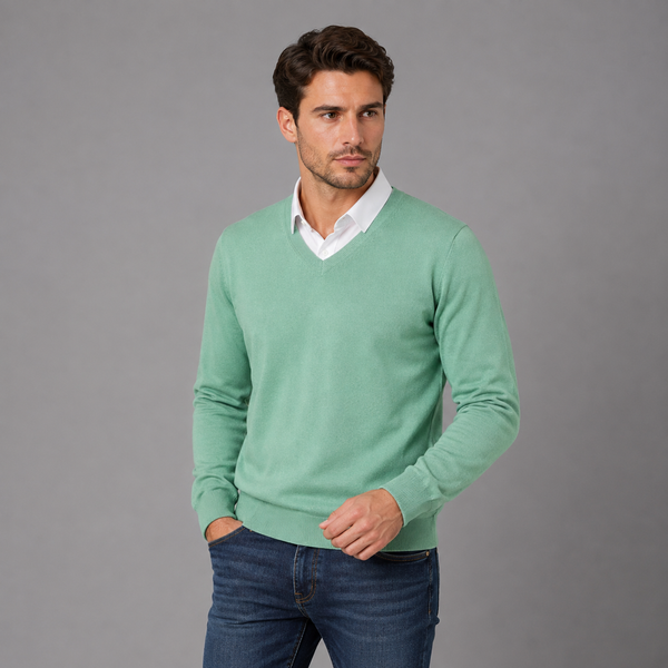 Sven | Heren Cashmere V-Hals Trui – Ultrazacht Premium Cashmere en Tijdloze Pasvorm
