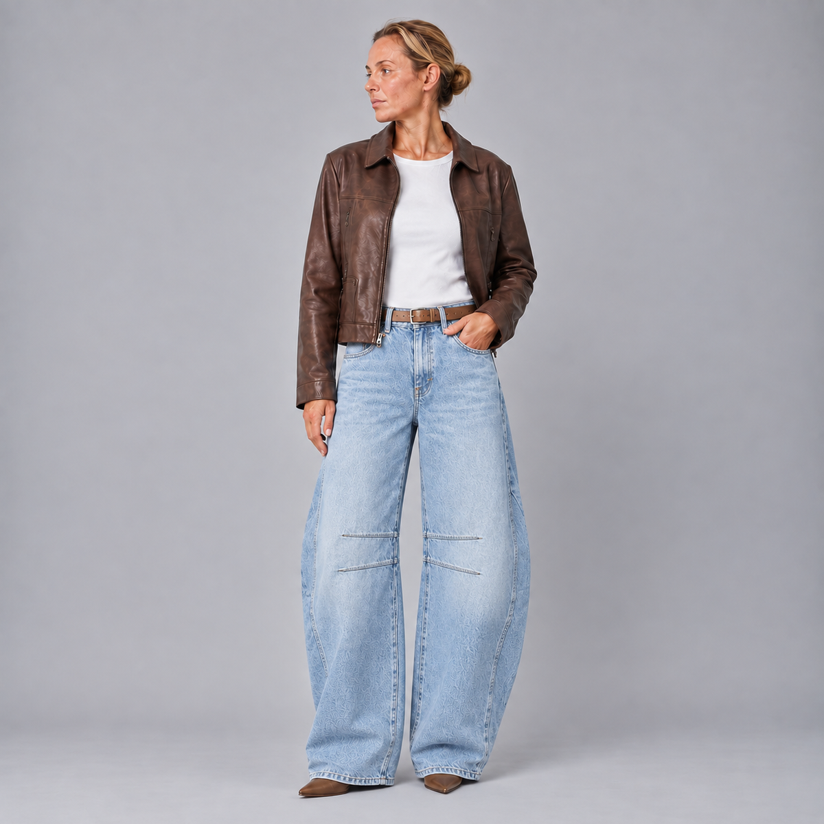 Tess | Dames Baggy Jeans – Tapse Pijpen en Hoge Taille