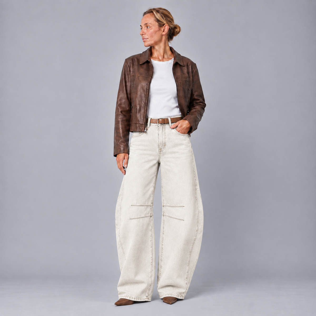Tess | Dames Baggy Jeans – Tapse Pijpen en Hoge Taille
